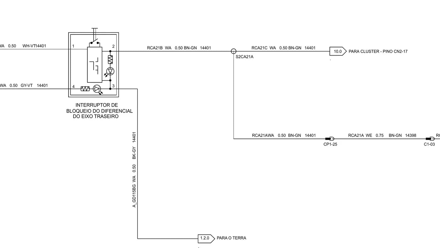 Folha de diagrama elétrico do Ford Cargo 2428