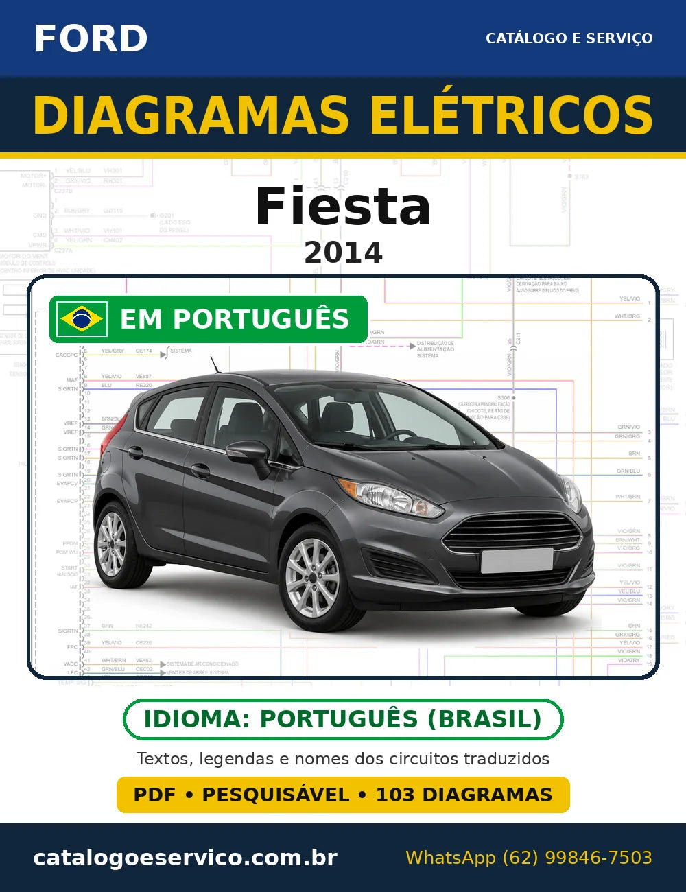Capa do esquema elétrico Ford Fiesta 2014 em PDF