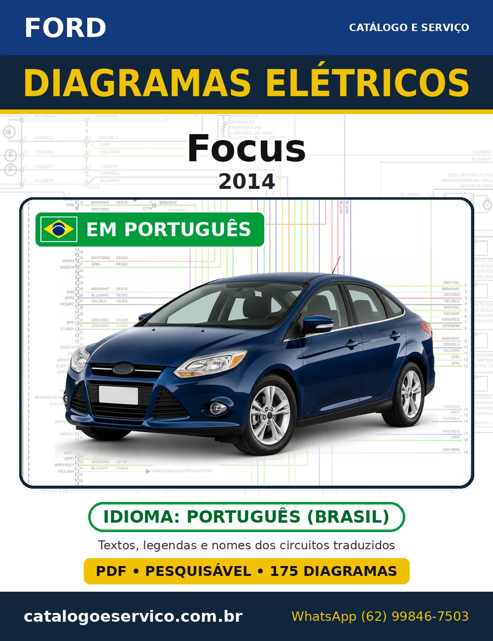 Capa do esquema elétrico Ford Focus 2014 em PDF