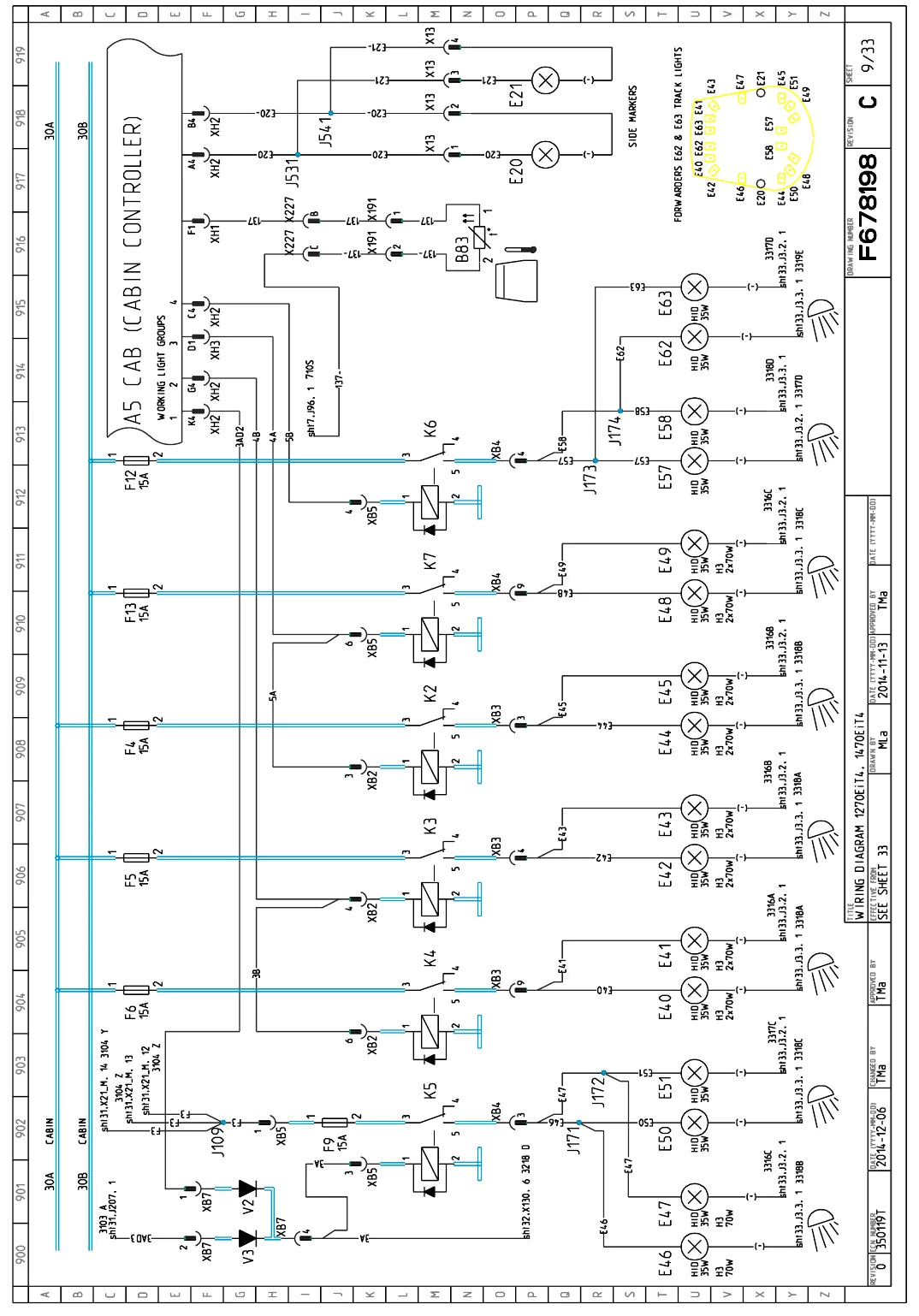 Esquema Elétrico John Deere 1270E e 1470E IT4 — ilustração técnica 1
