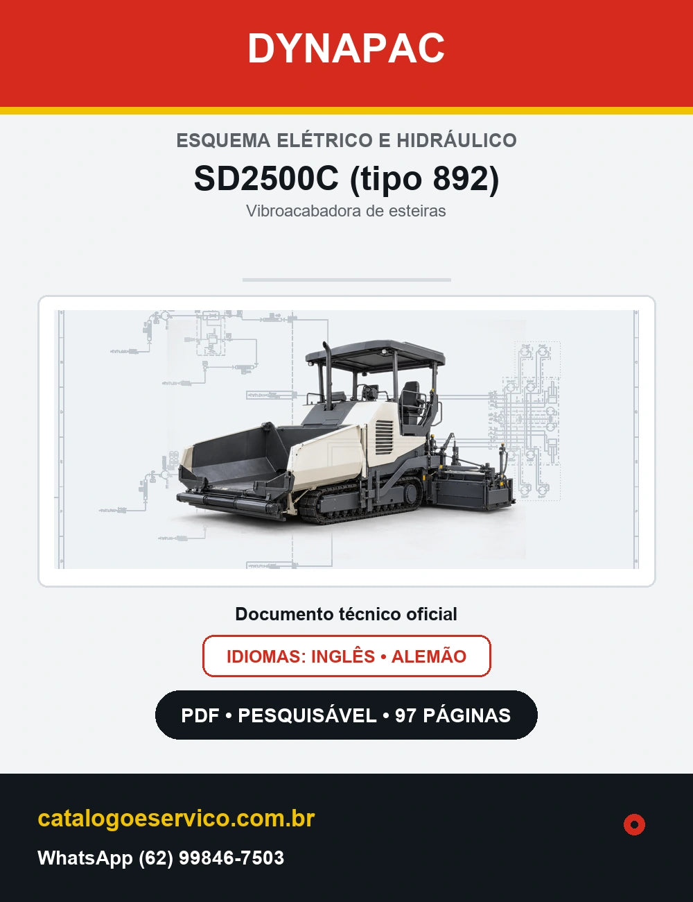 Esquema Elétrico e Hidráulico Dynapac SD2500C (tipo 892) — capa