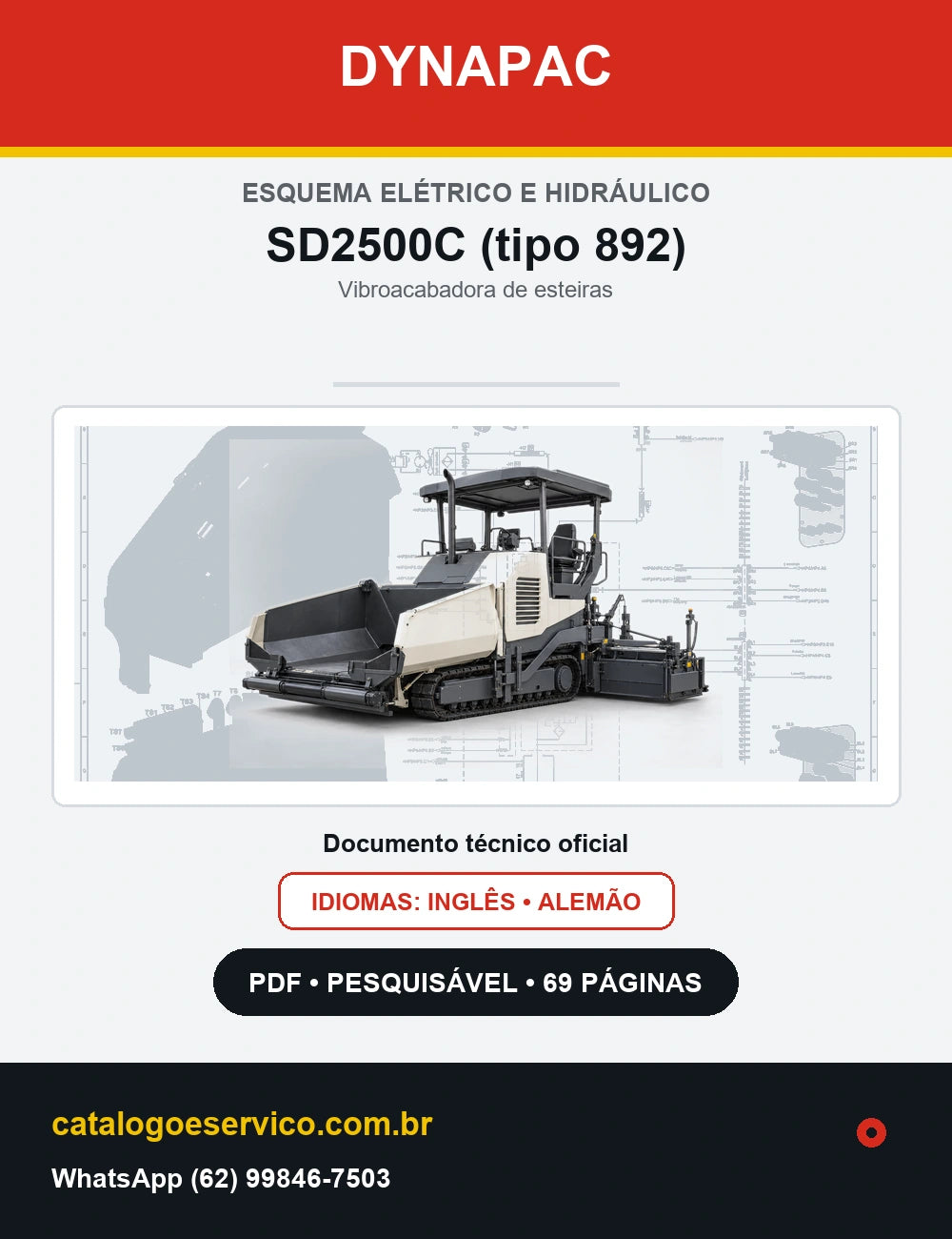 Esquema Elétrico e Hidráulico Dynapac SD2500C (tipo 892) — capa