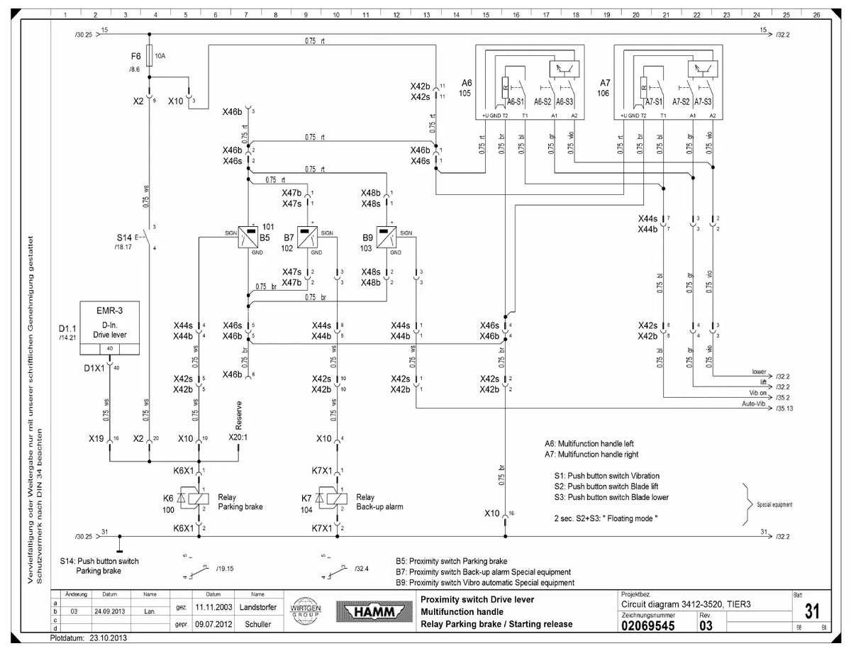 Esquema Elétrico e Hidráulico Hamm 3412 a 3520 (TIR-3) — amostra 3 de página interna do documento