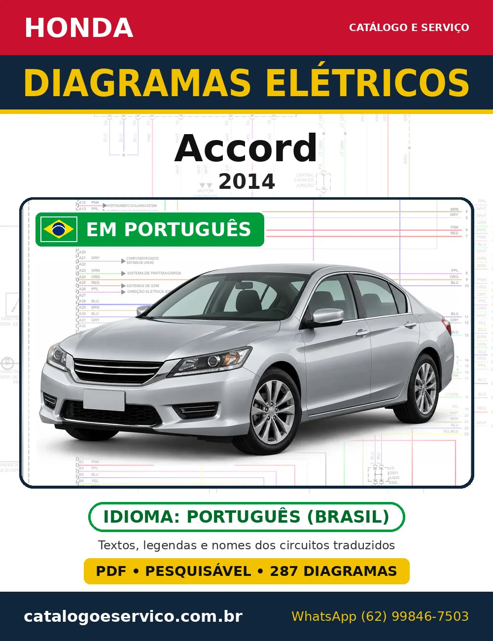 Capa do esquema elétrico Honda Accord 2014 em PDF