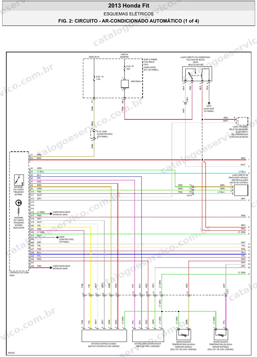 Diagrama elétrico Honda Fit 2013 — ar-condicionado