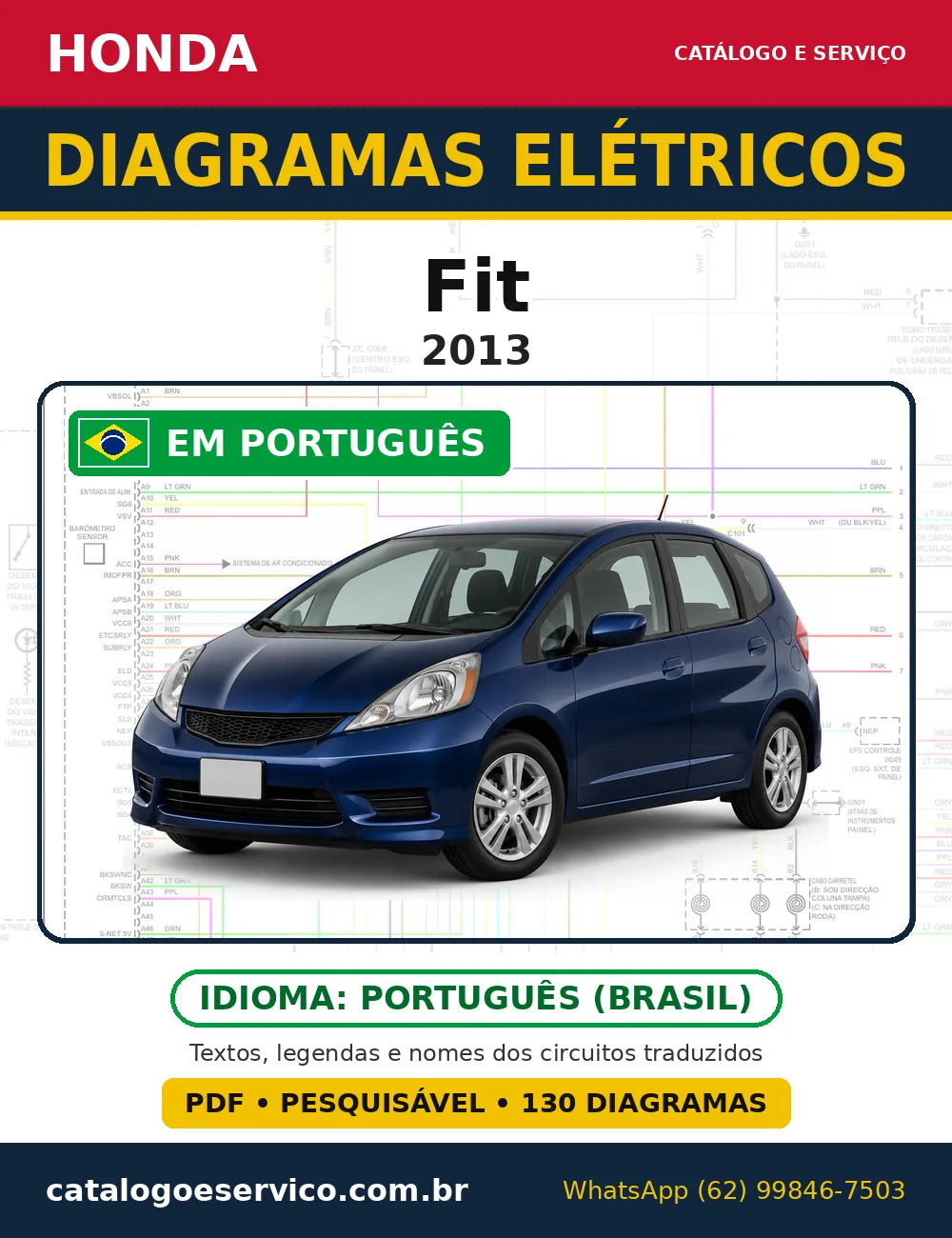 Capa do esquema elétrico Honda Fit 2013 em PDF