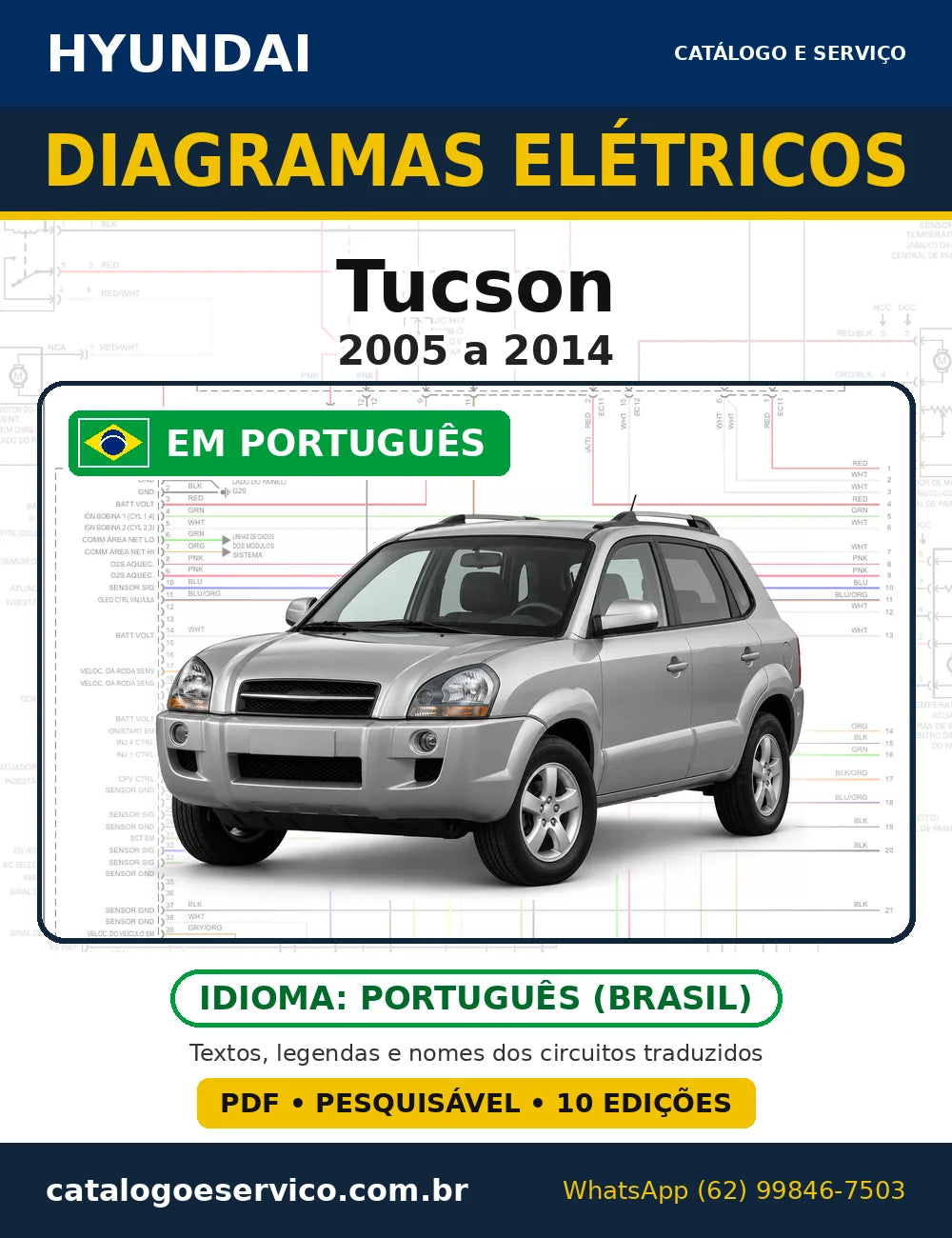 Capa do esquema elétrico Hyundai Tucson 2005 a 2014 em PDF