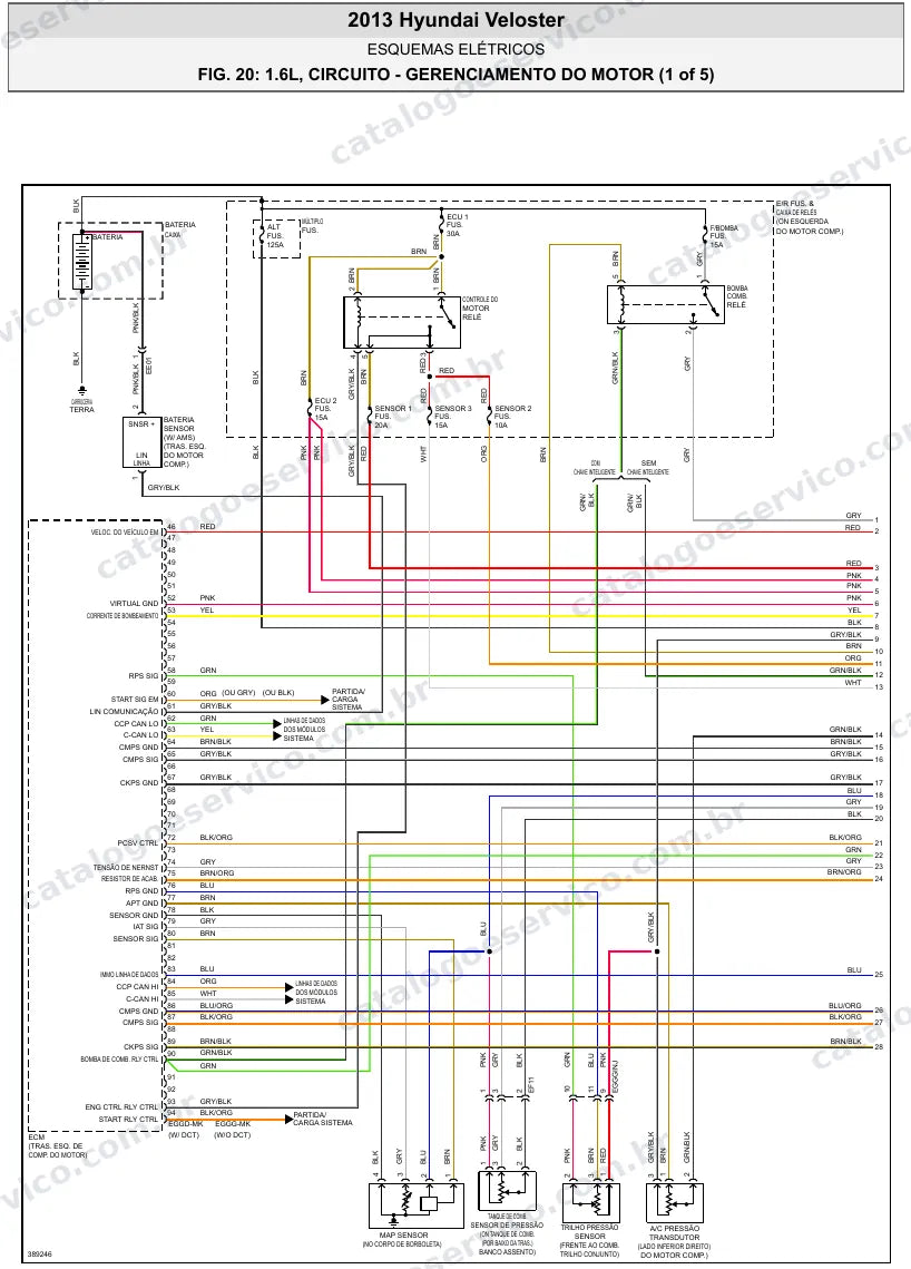 Diagrama elétrico Hyundai Veloster 2013 — injeção eletrônica