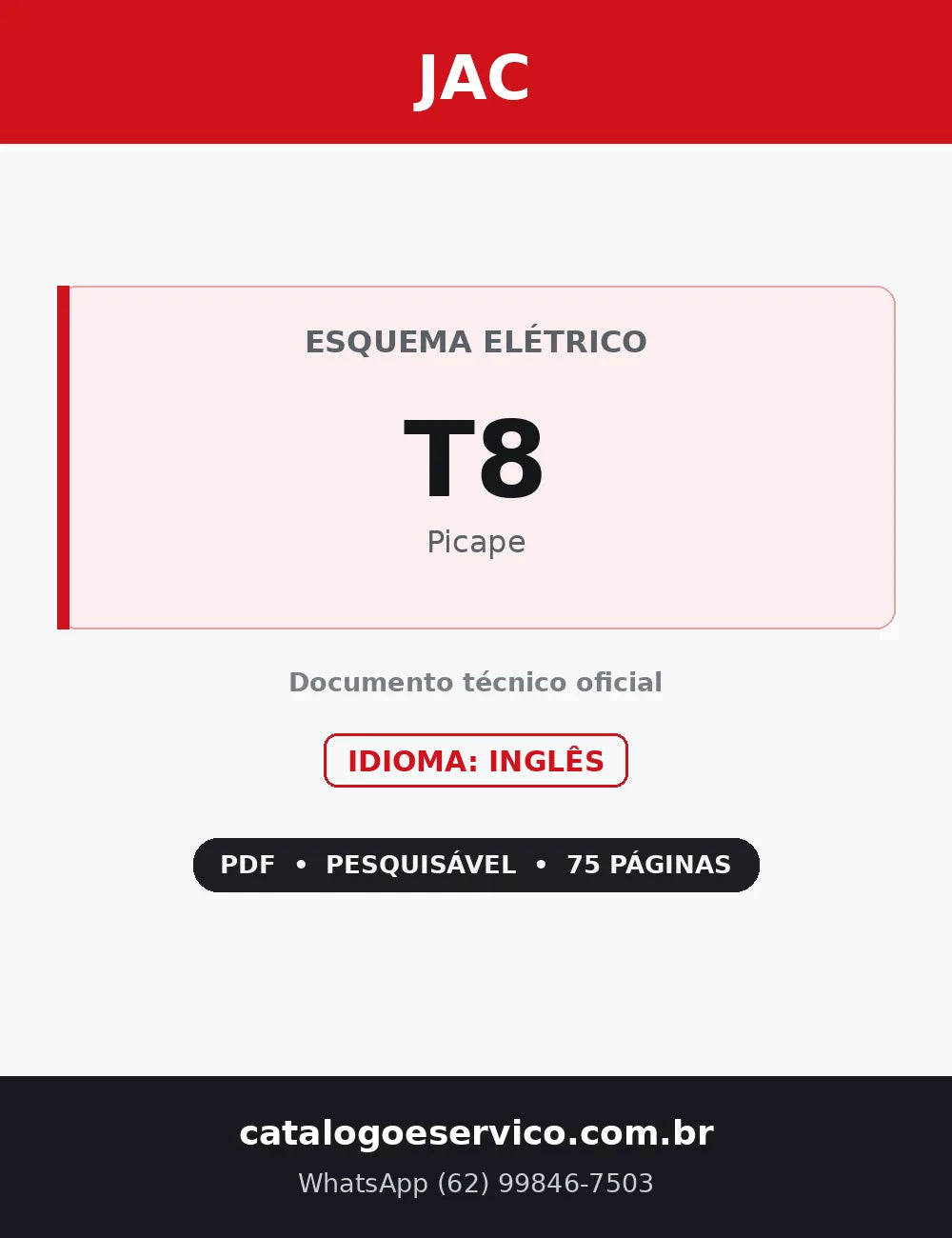 Capa — Esquema Elétrico JAC T8