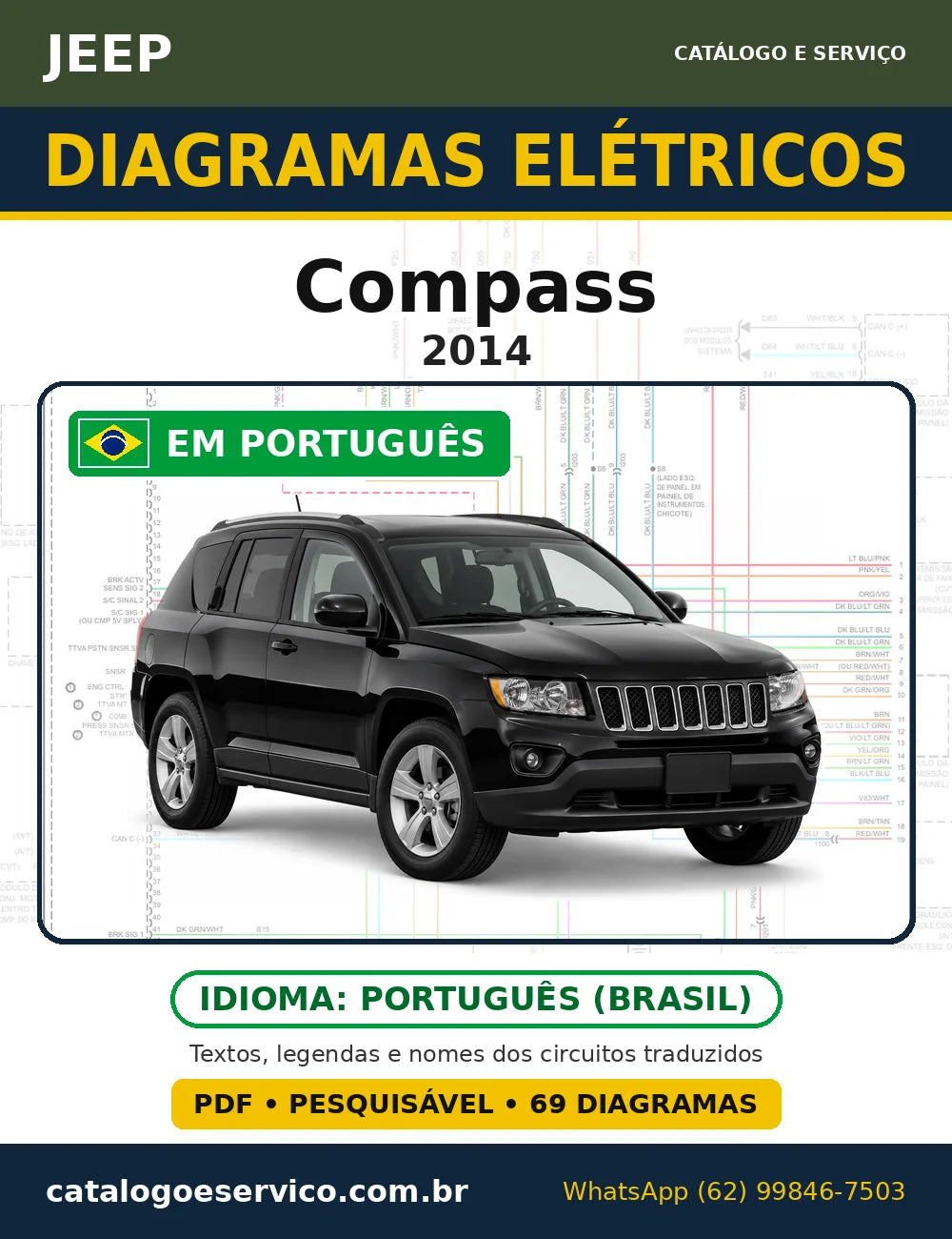 Capa do esquema elétrico Jeep Compass 2014 em PDF