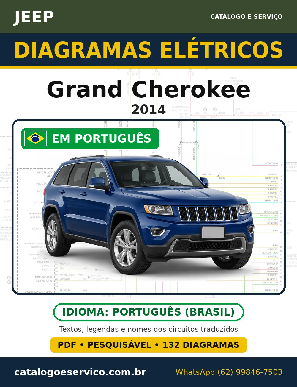 Capa do esquema elétrico Jeep Grand Cherokee 2014 em PDF