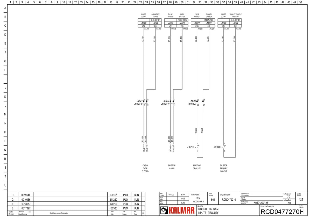 Esquema Elétrico Kalmar RTG projeto Viconship II (enrolador de cabo) — amostra 4 de página interna do documento