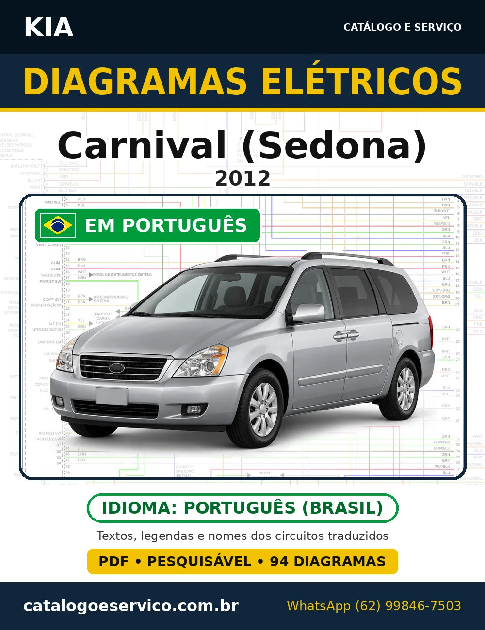 Capa do esquema elétrico Kia Carnival 2012 em PDF