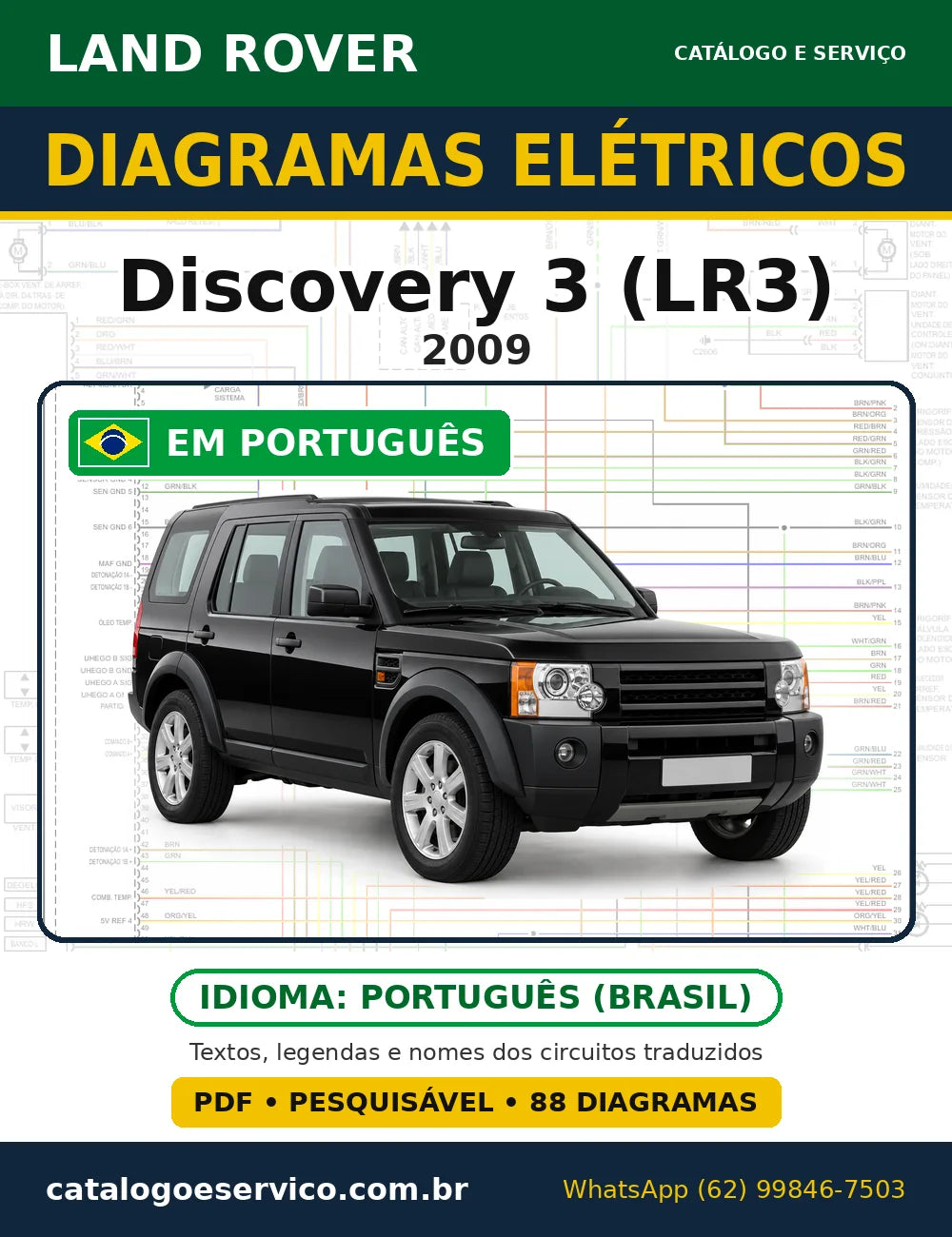 Capa do esquema elétrico Land Rover Discovery 3 2009 em PDF