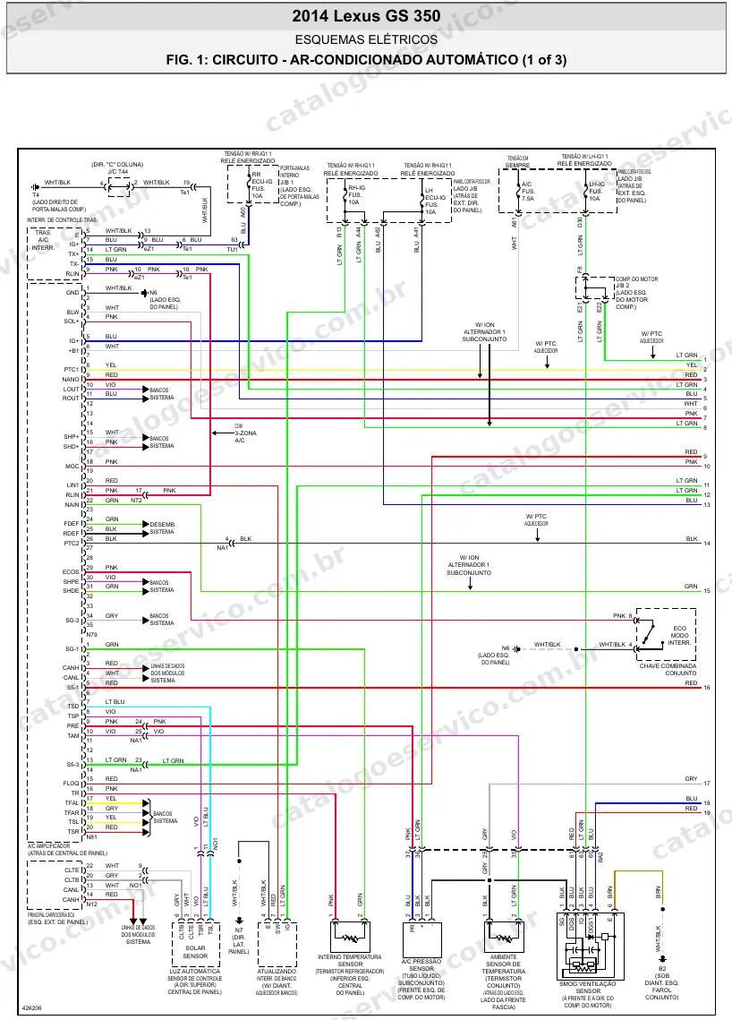 Diagrama elétrico Lexus GS 350 2014 — ar-condicionado
