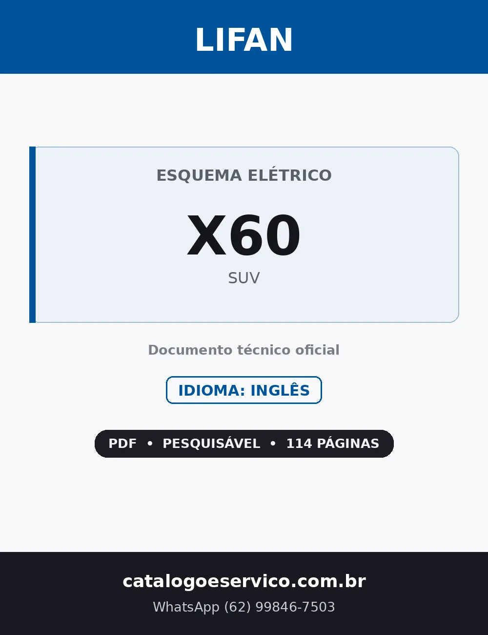 Capa — Esquema Elétrico Lifan X60