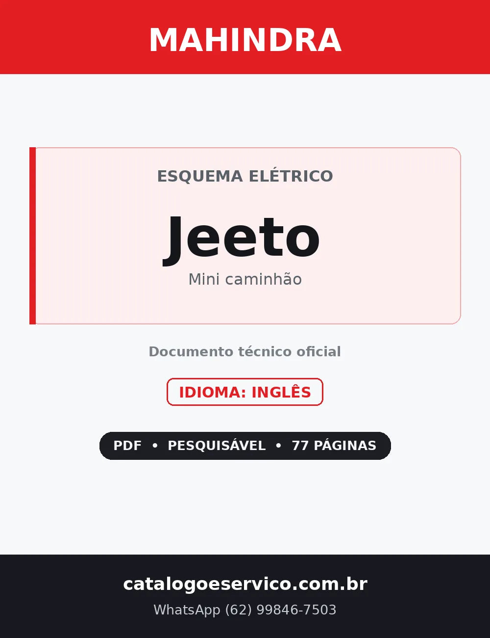 Capa — Esquema Elétrico Mahindra Jeeto