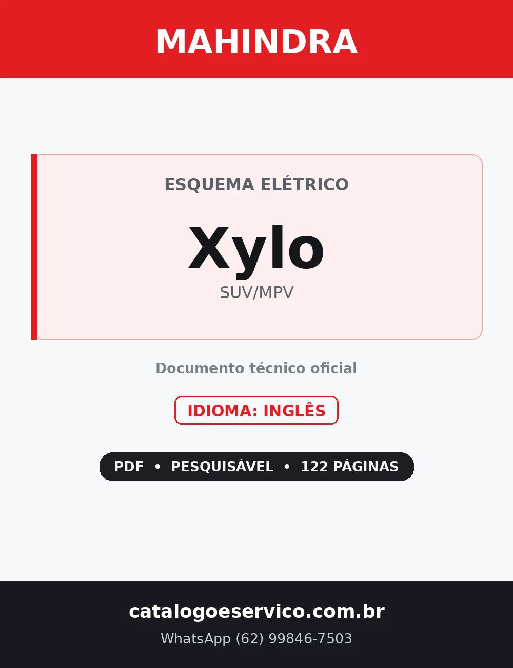 Capa — Esquema Elétrico Mahindra Xylo