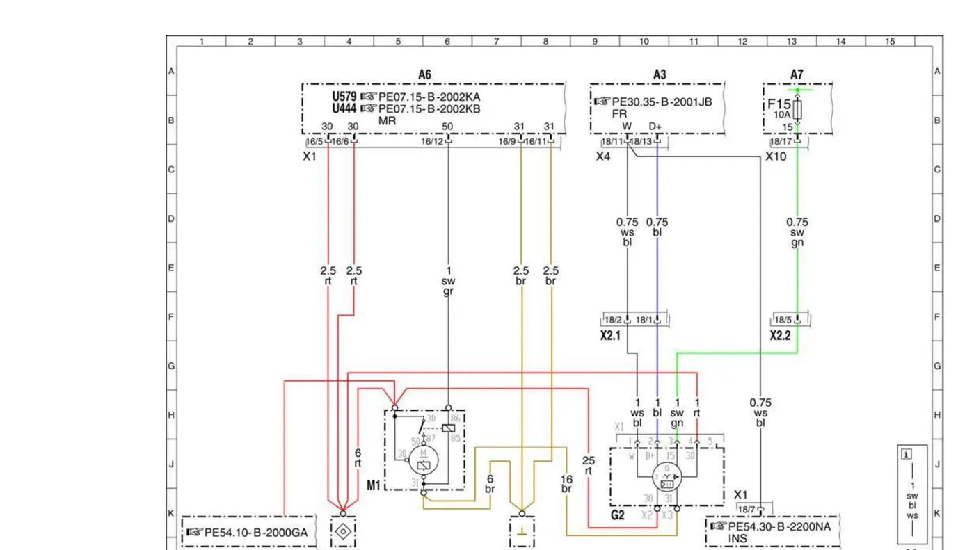 Folha de diagrama elétrico do Mercedes-Benz Atego 1719