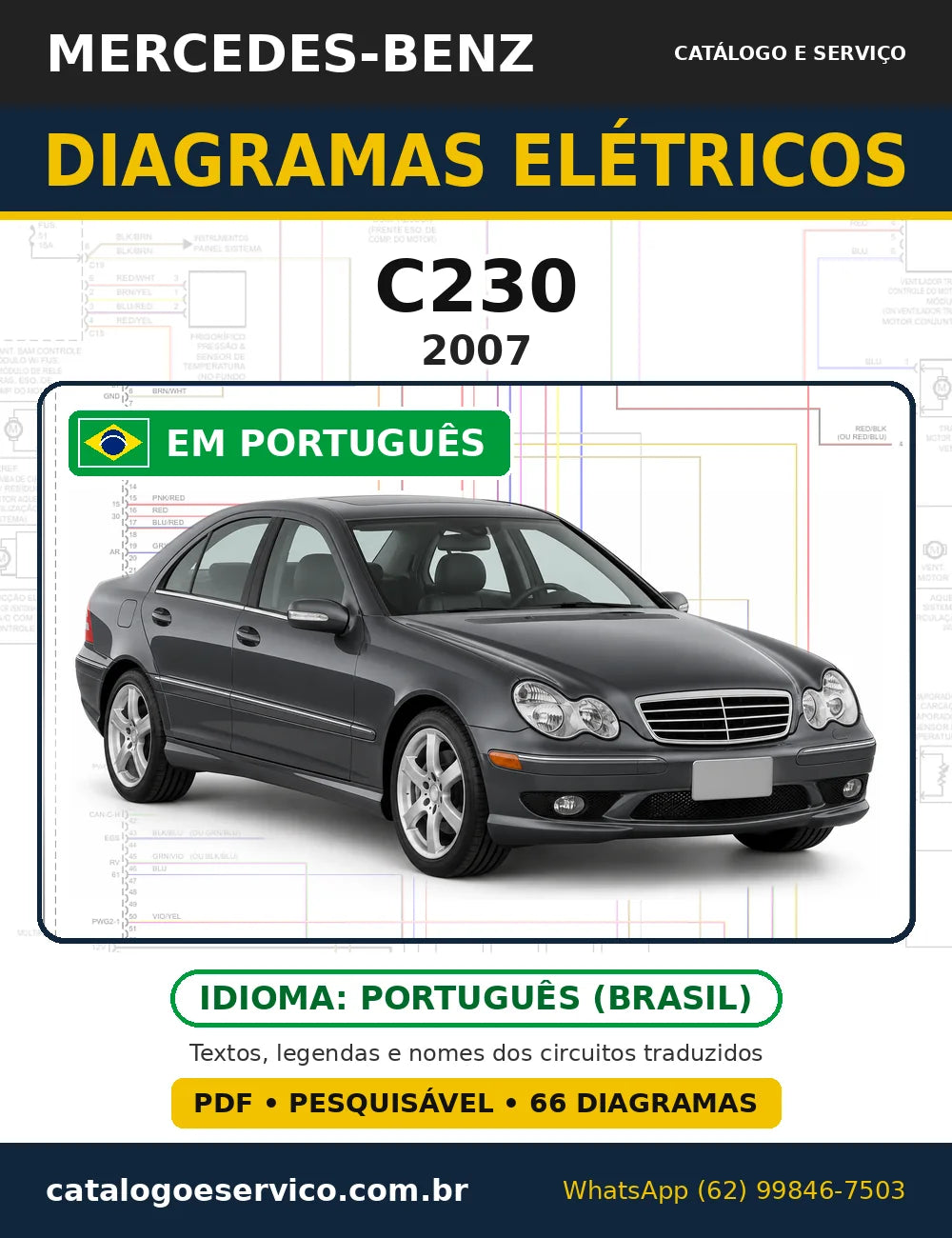 Capa do esquema elétrico Mercedes-Benz C230 2007 em PDF