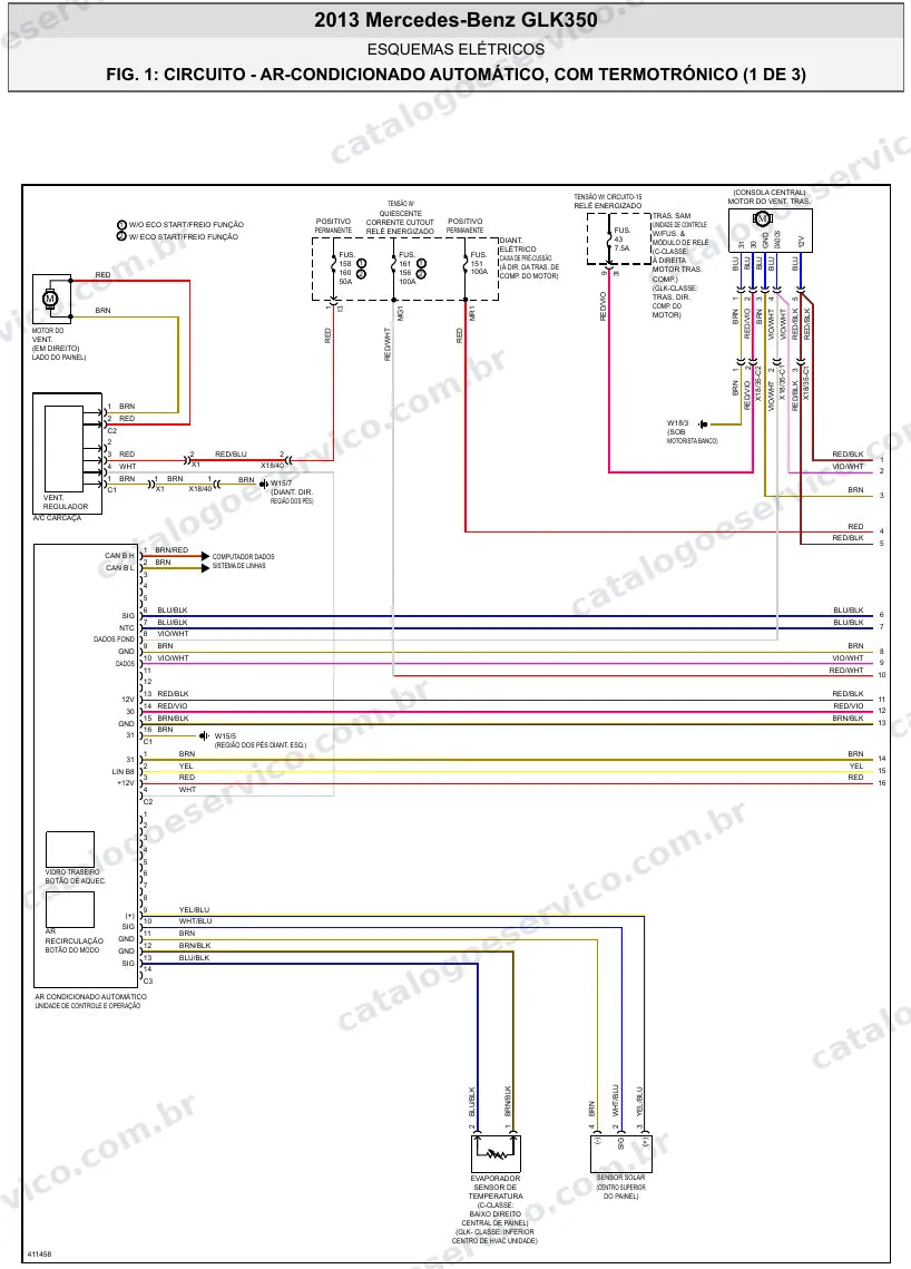 Diagrama elétrico Mercedes-Benz GLK350 2013 — ar-condicionado