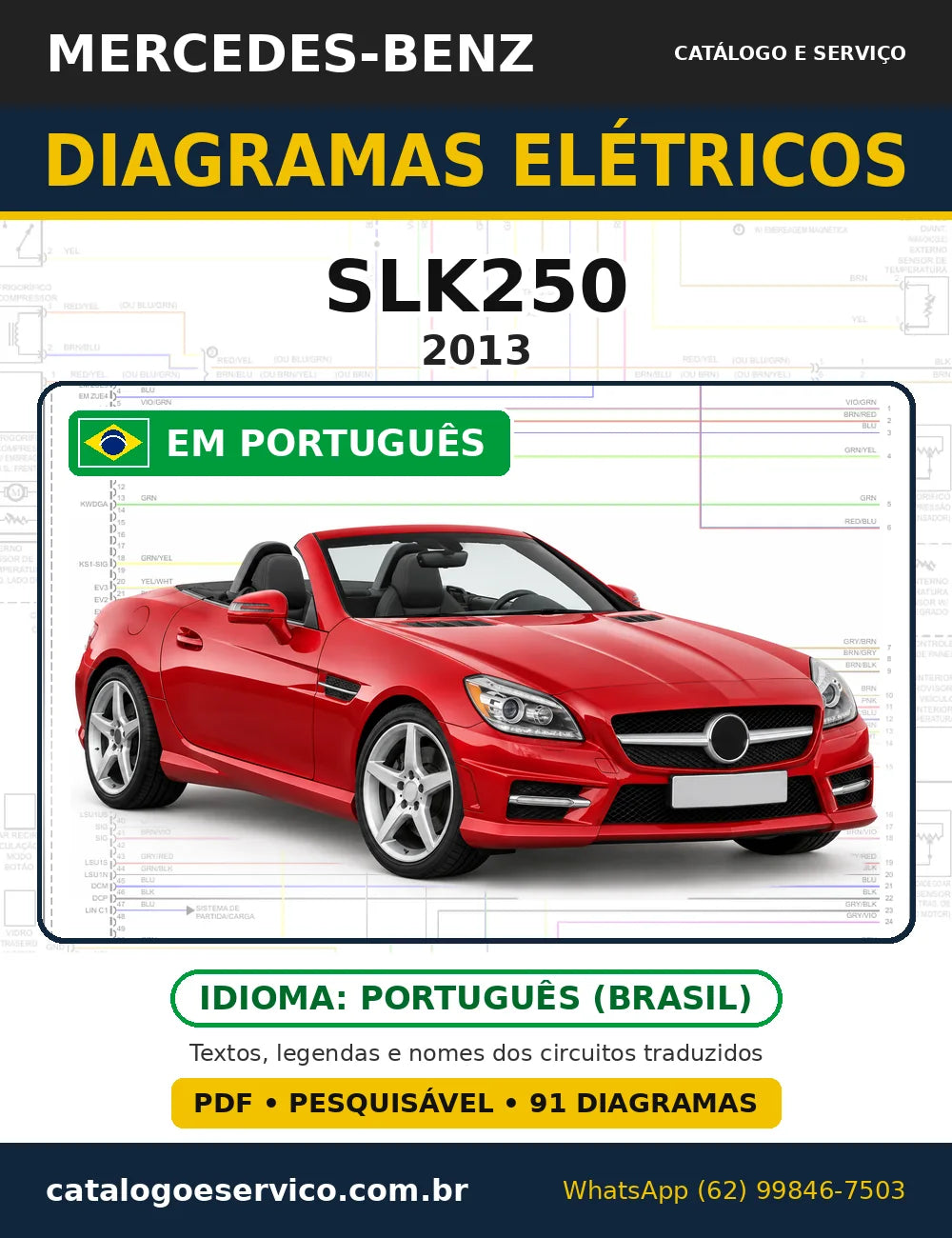 Capa do esquema elétrico Mercedes-Benz SLK250 2013 em PDF