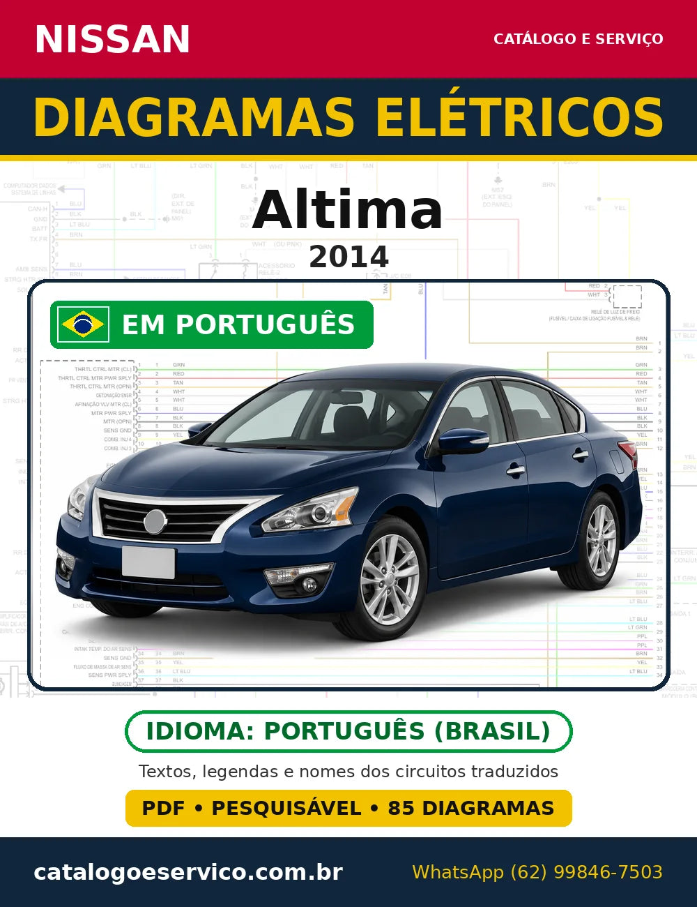 Capa do esquema elétrico Nissan Altima 2014 em PDF
