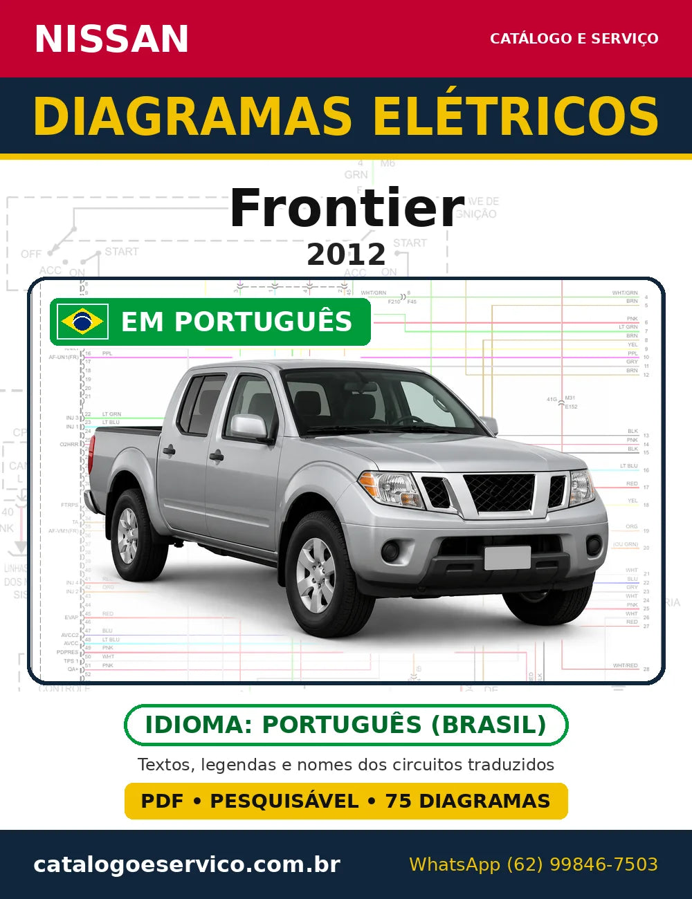 Capa do esquema elétrico Nissan Frontier 2012 em PDF