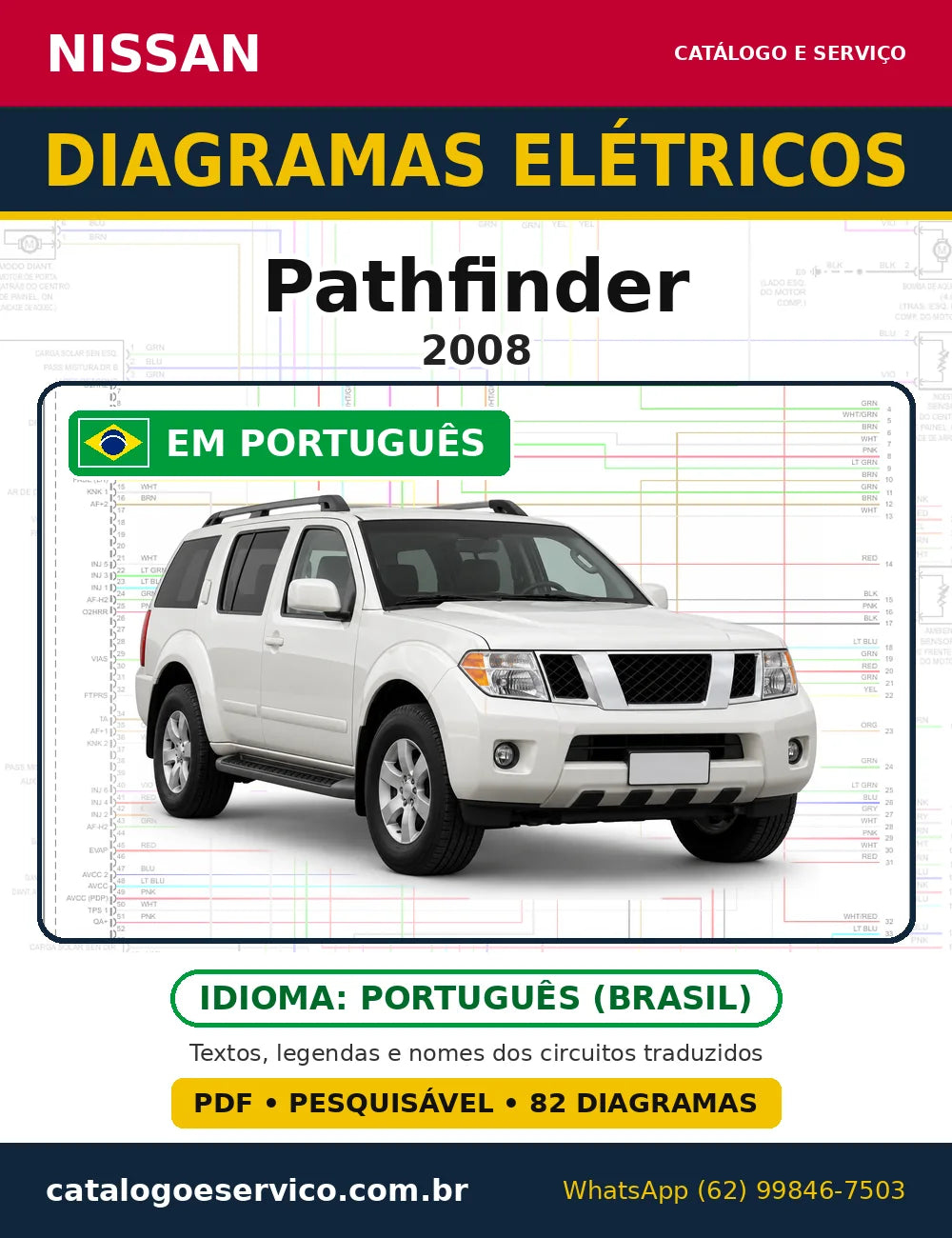 Capa do esquema elétrico Nissan Pathfinder 2008 em PDF