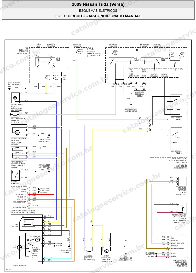 Diagrama elétrico Nissan Tiida 2009 — ar-condicionado