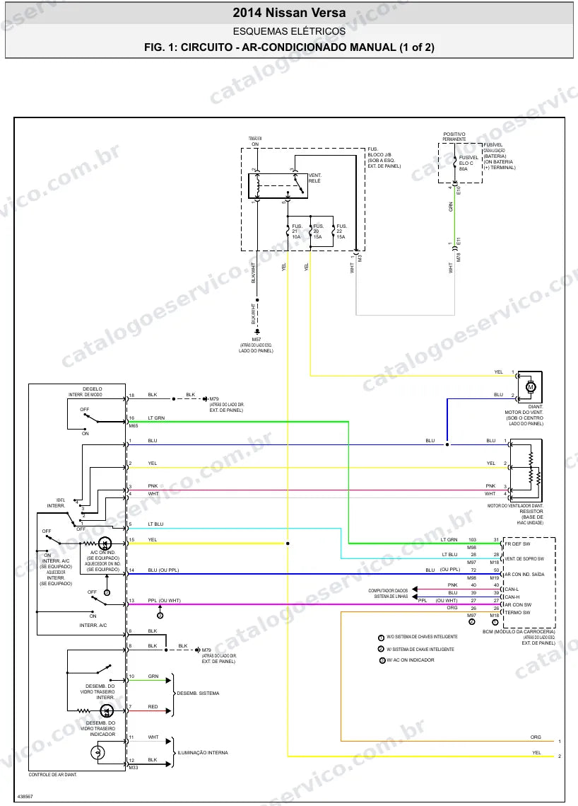 Diagrama elétrico Nissan Versa 2014 — ar-condicionado