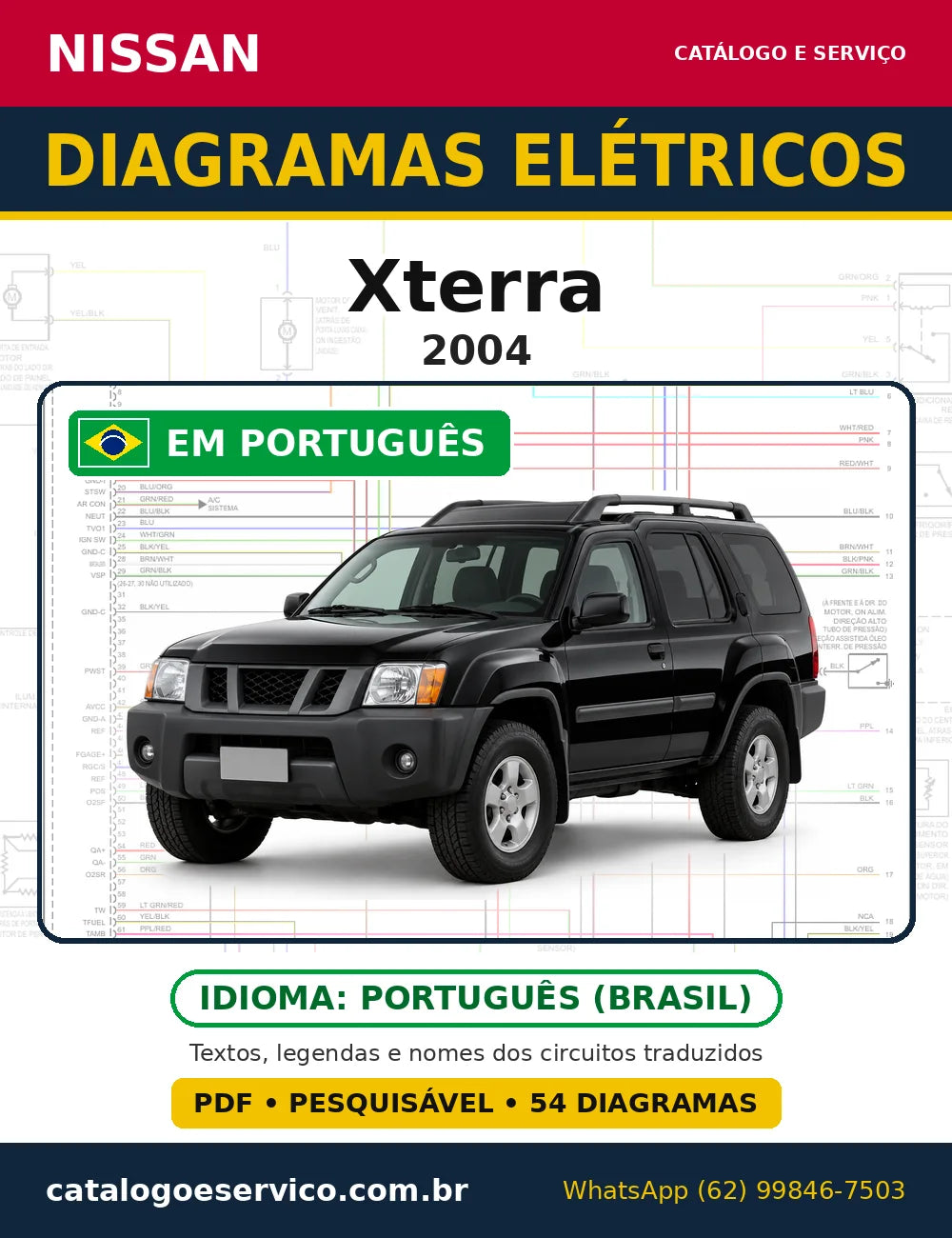 Capa do esquema elétrico Nissan Xterra 2004 em PDF