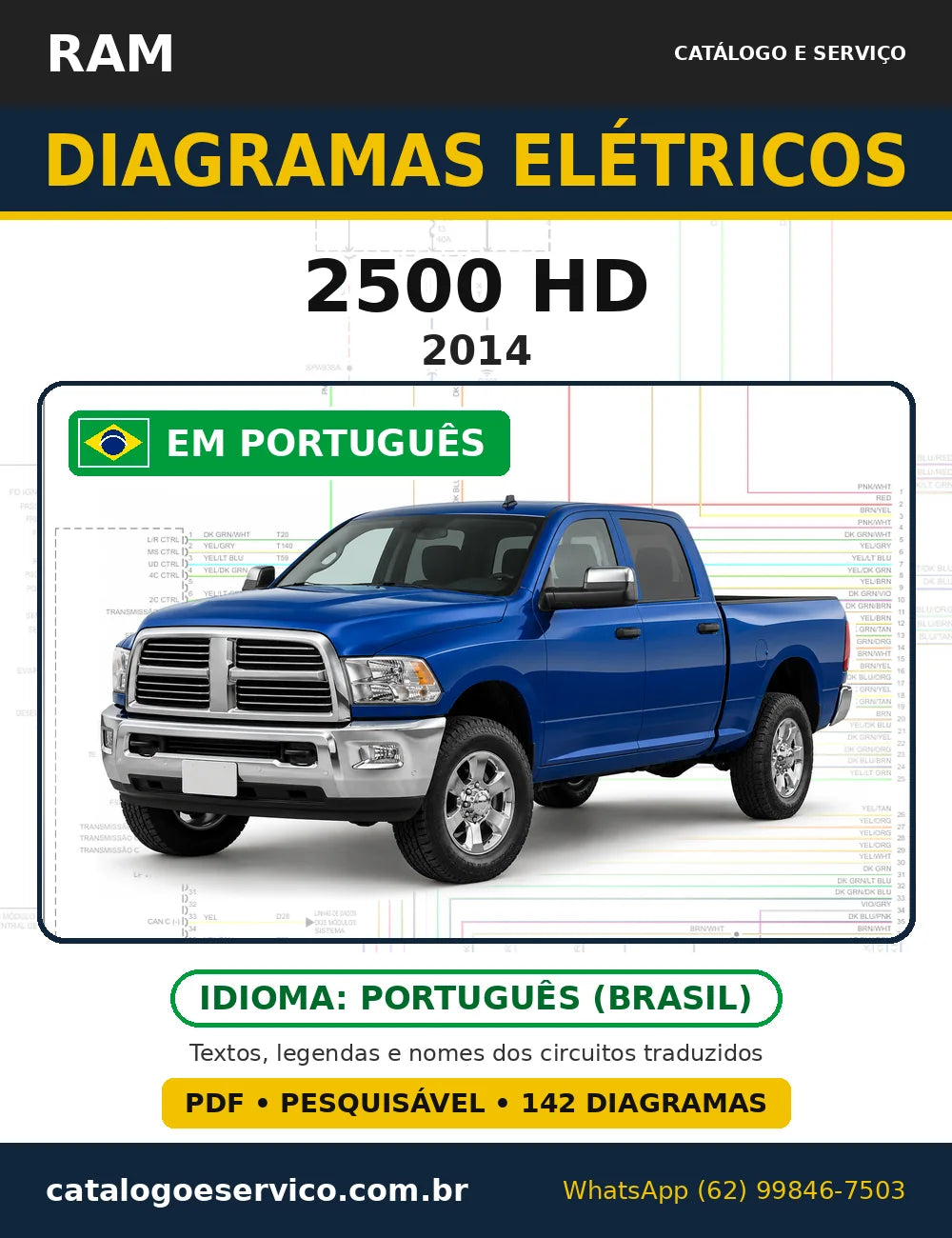Capa do esquema elétrico RAM 2500 HD 2014 em PDF