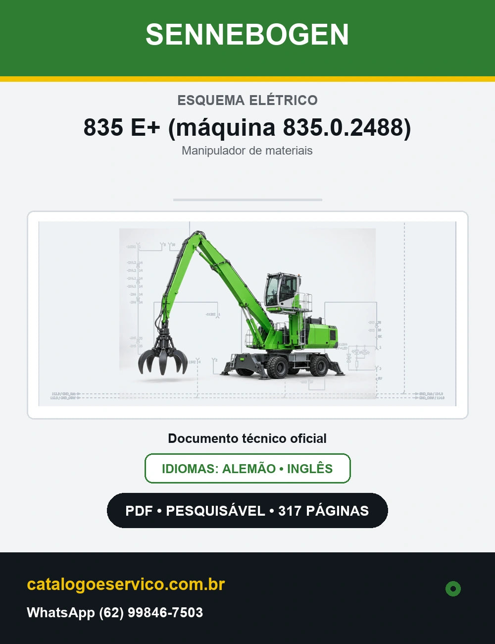 Esquema Elétrico Sennebogen 835 E+ (máquina 835.0.2488) — capa