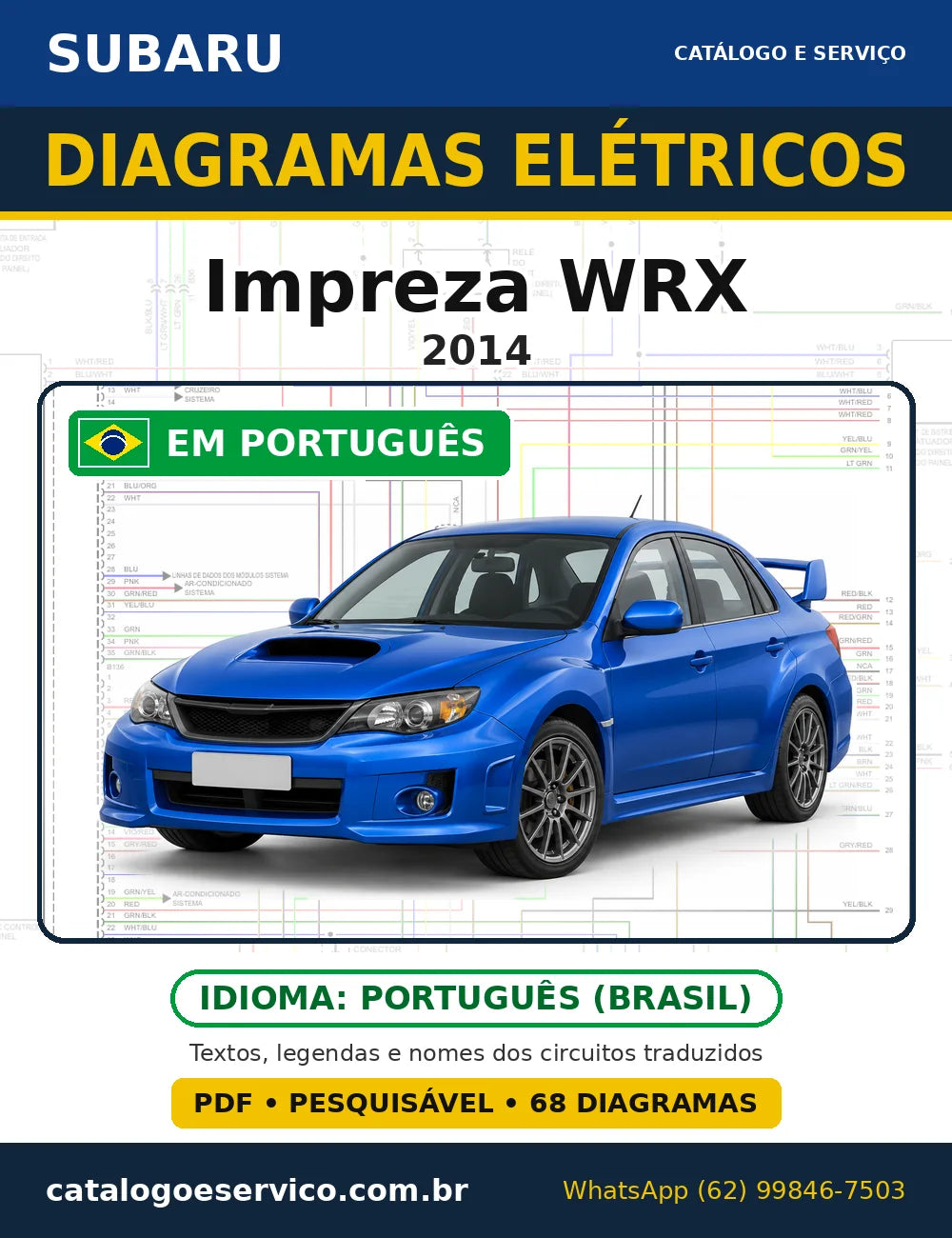 Capa do esquema elétrico Subaru Impreza WRX 2014 em PDF