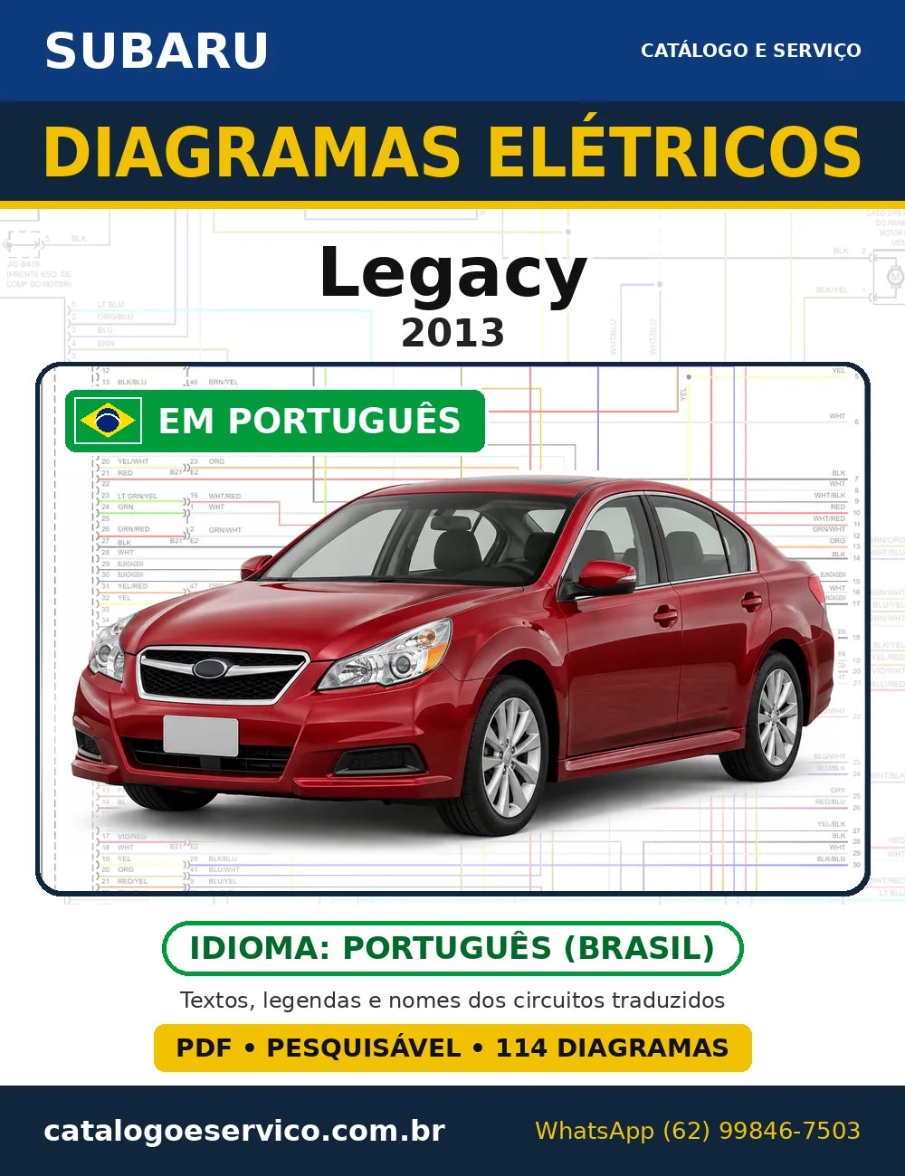 Capa do esquema elétrico Subaru Legacy 2013 em PDF