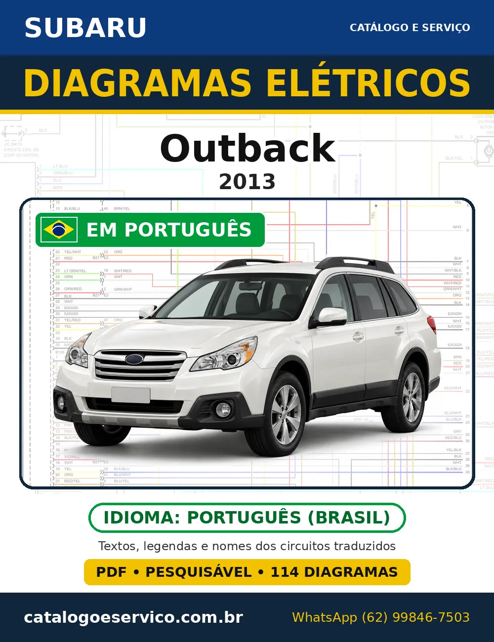 Capa do esquema elétrico Subaru Outback 2013 em PDF