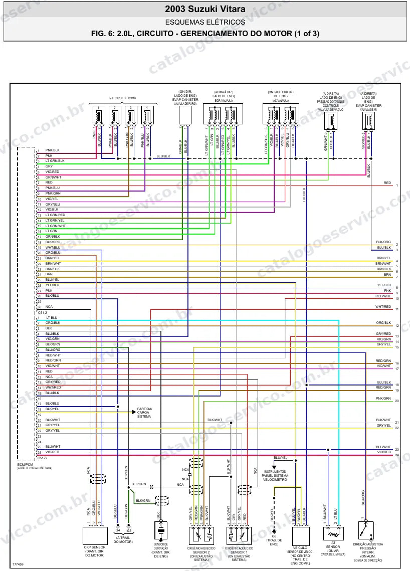 Diagrama elétrico Suzuki Vitara 2003 — injeção eletrônica