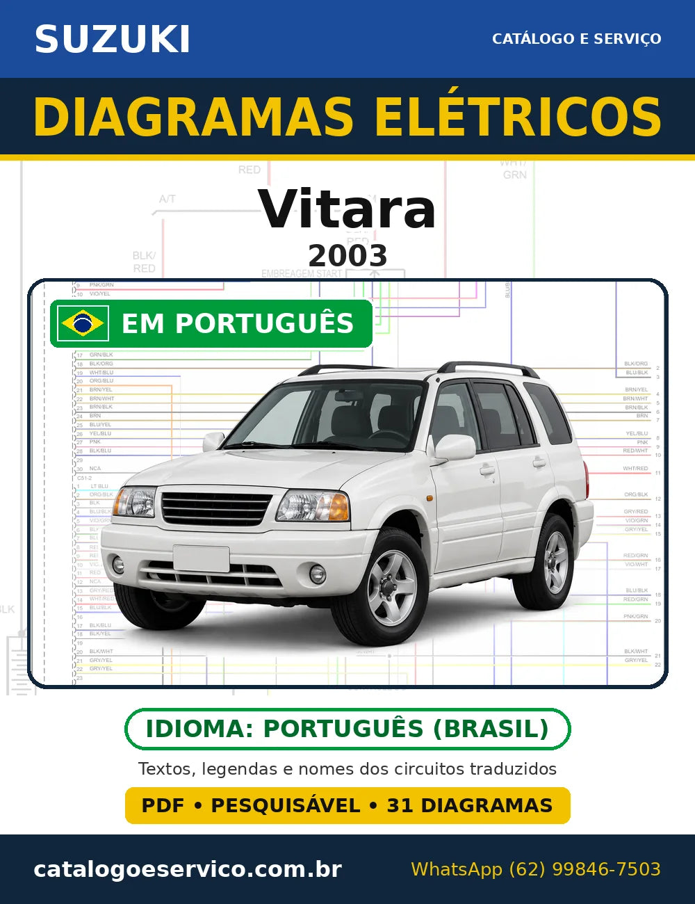 Capa do esquema elétrico Suzuki Vitara 2003 em PDF
