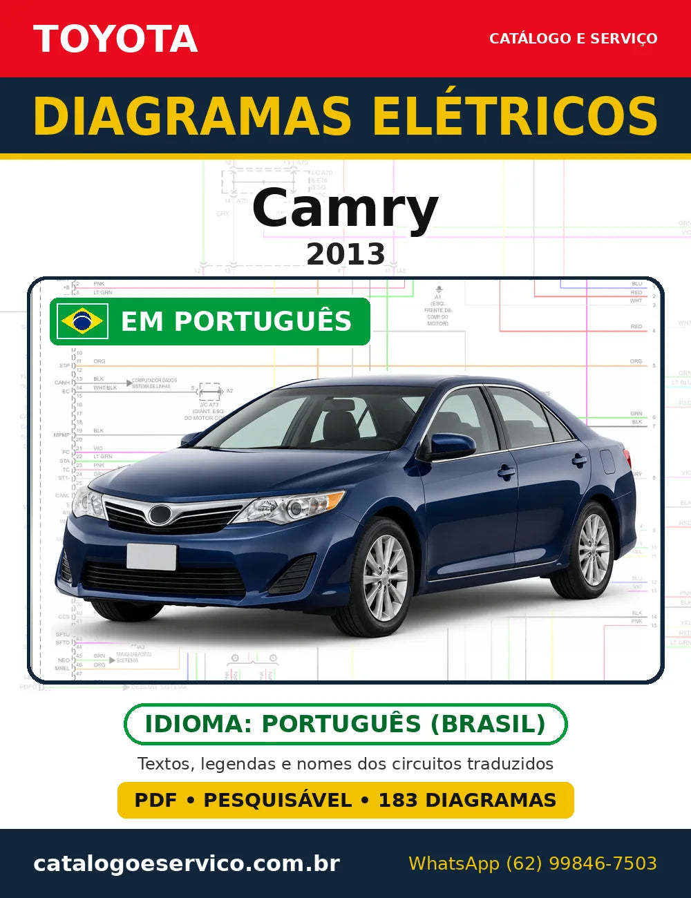 Capa do esquema elétrico Toyota Camry 2013 em PDF
