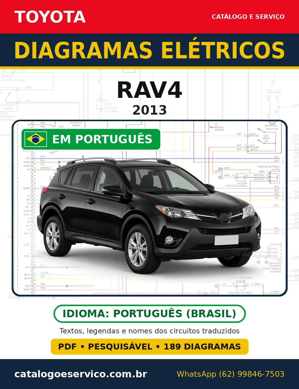 Capa do esquema elétrico Toyota RAV4 2013 em PDF