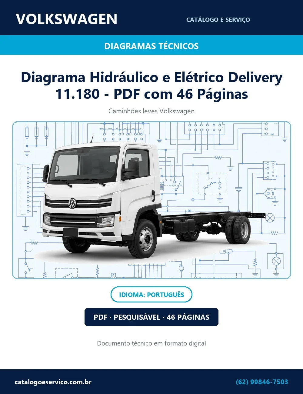 Capa do diagramas de freio e elétrica do Volkswagen Delivery 11.180 em PDF com 46 páginas
