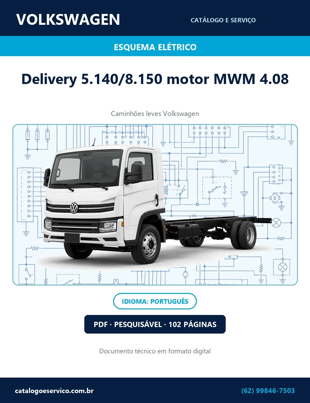 Capa do esquema elétrico Volkswagen DELIVERY em PDF — 5.140, 8.150 — motor MWM 4.08