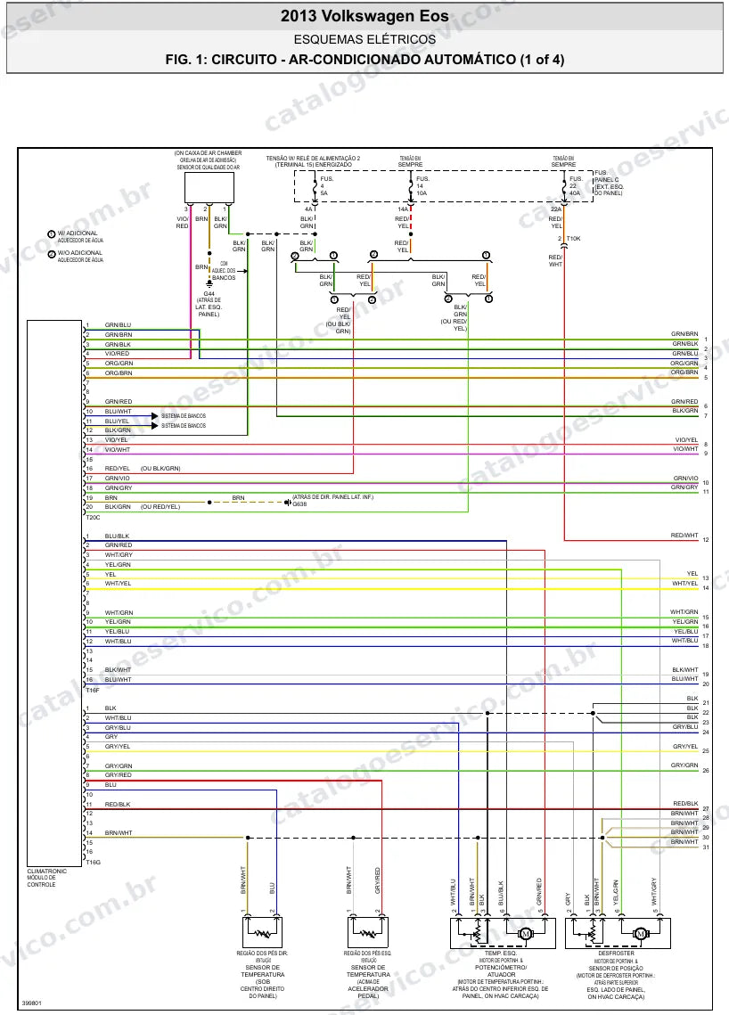 Diagrama elétrico Volkswagen Eos 2013 — ar-condicionado