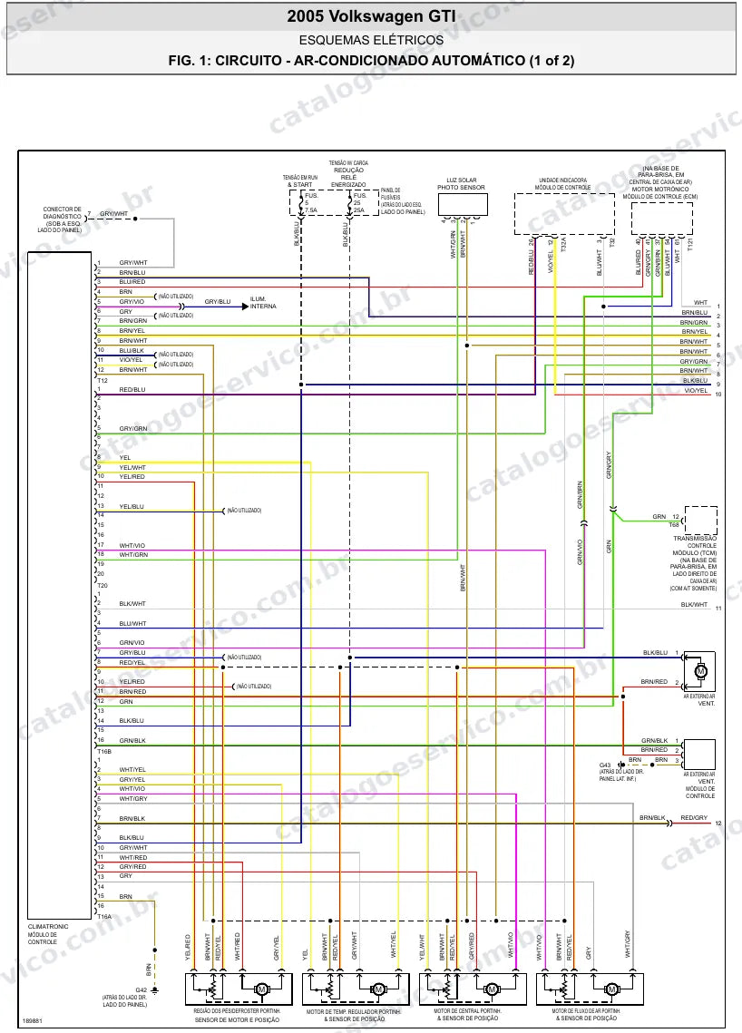 Diagrama elétrico Volkswagen GTI 2005 — ar-condicionado