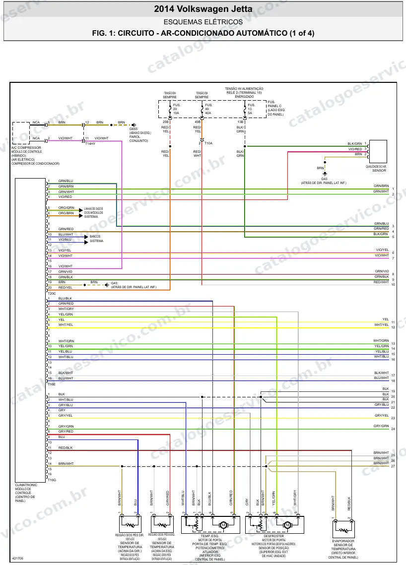 Diagrama elétrico Volkswagen Jetta 2014 — ar-condicionado