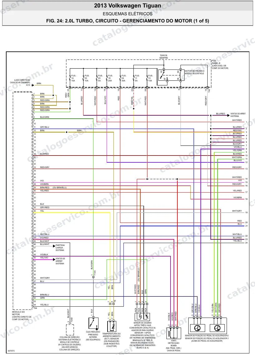 Diagrama elétrico Volkswagen Tiguan 2013 — injeção eletrônica