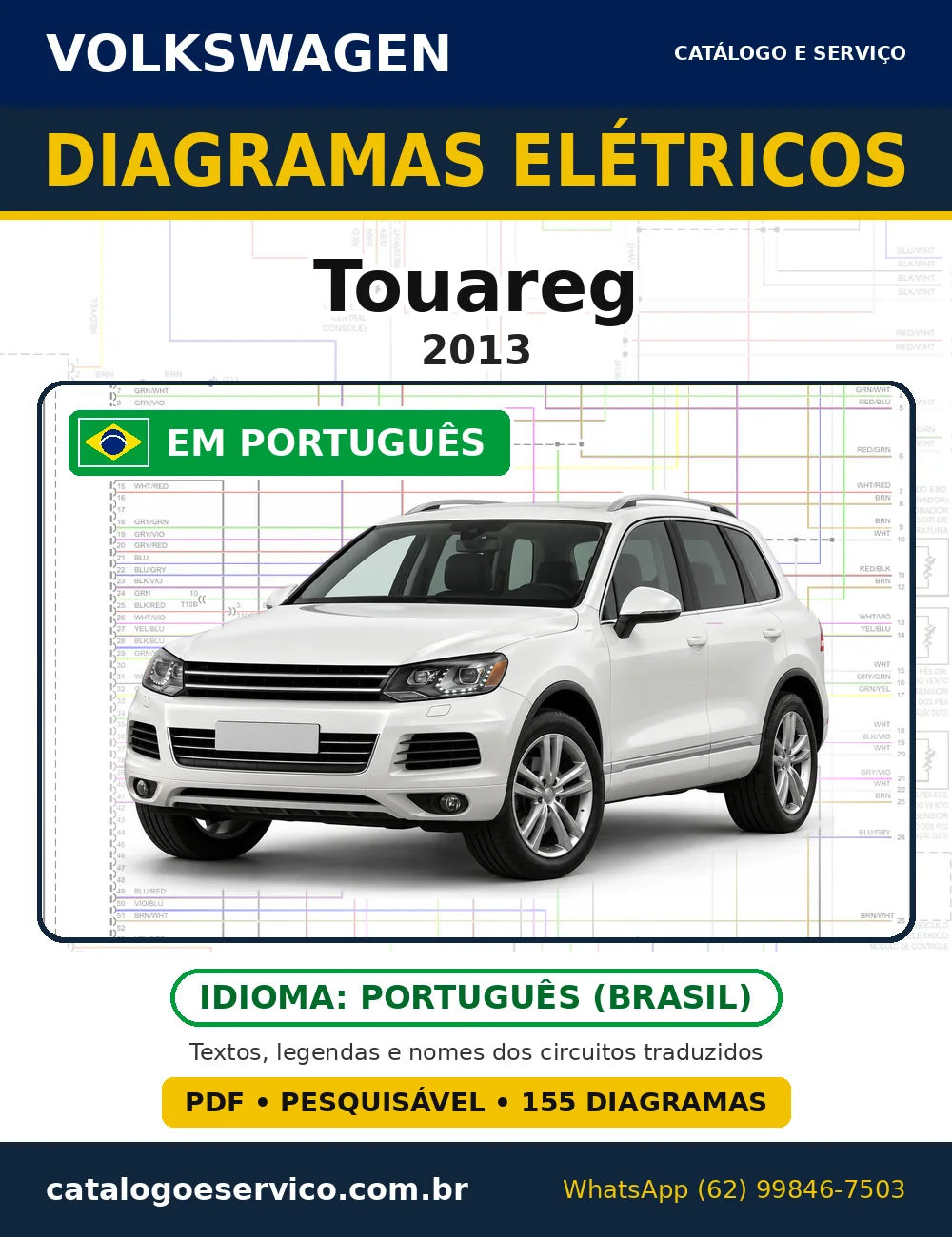 Capa do esquema elétrico Volkswagen Touareg 2013 em PDF