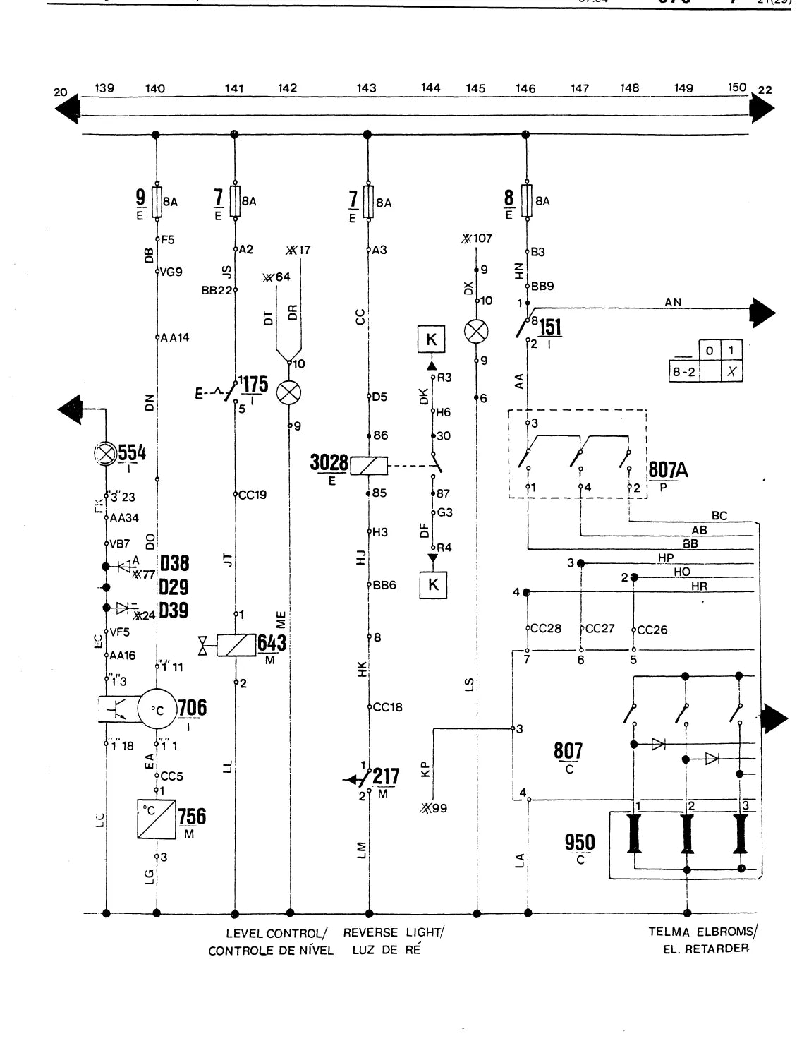 Prancha de diagrama elétrico e hidráulico — Volvo B10M / Grupo 370 · Nº 7 (amostra 1 de 2)