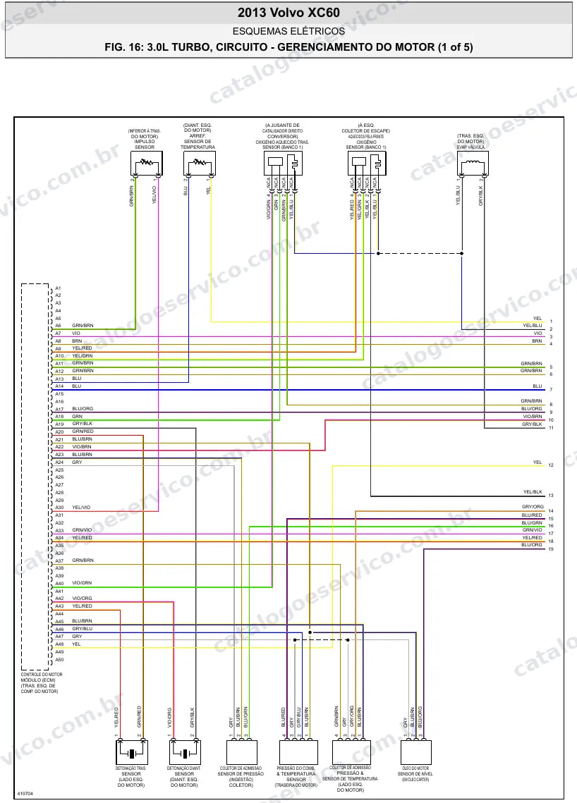 Diagrama elétrico Volvo XC60 2013 — injeção eletrônica